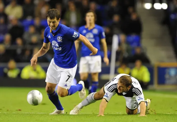 Framed Print : Battling for Control: Ivanovic vs. Bilyaletdinov in the Carling Cup Showdown at Goodison Park Framed Print : Battling for Control: Ivanovic vs. Bilyaletdinov in the Carling Cup Showdown at Goodison Park