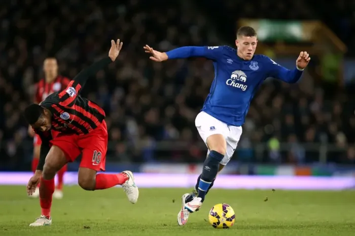 Framed Print : Battling Midfielders: Ross Barkley vs. Leroy Fer - Everton vs. Queens Park Rangers Framed Print : Battling Midfielders: Ross Barkley vs. Leroy Fer - Everton vs. Queens Park Rangers