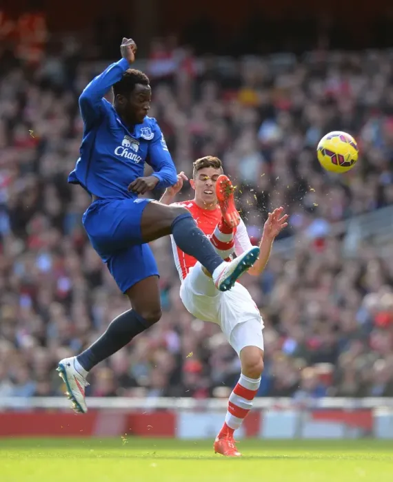 Framed Print : Clash at the Emirates: Lukaku vs. Gabriel - Premier League Showdown Framed Print : Clash at the Emirates: Lukaku vs. Gabriel - Premier League Showdown