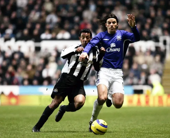 Framed Print : Clash of Football Greats: Nuno Valente vs. Nolberto Solano - A Battle at Goodison Park Framed Print : Clash of Football Greats: Nuno Valente vs. Nolberto Solano - A Battle at Goodison Park