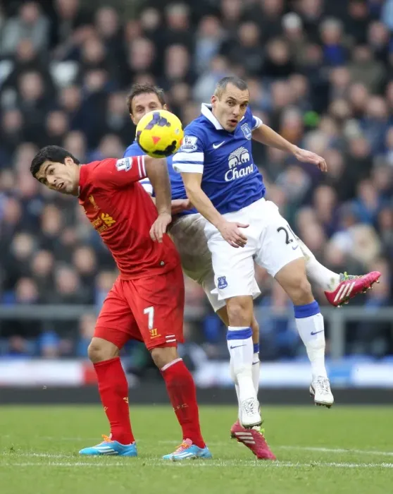 Framed Print : Clash at Goodison: Osman and Jagielka vs. Suarez - Everton vs. Liverpool (3-3) Framed Print : Clash at Goodison: Osman and Jagielka vs. Suarez - Everton vs. Liverpool (3-3)