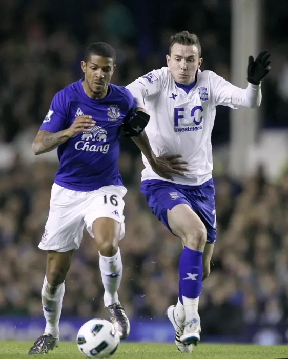 Framed Print : Clash at Goodison Park: Jermaine Beckford vs Jordan Mutch - Premier League Battle (Everton vs Birmingham City, 09 Mar 2011) Framed Print : Clash at Goodison Park: Jermaine Beckford vs Jordan Mutch - Premier League Battle (Everton vs Birmingham City, 09 Mar 2011)
