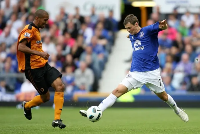 Framed Print : Clash at Goodison Park: Diniyar Bilyaletdinov vs. Karl Henry (Everton vs. Wolverhampton Wanderers, Barclays Premier League, 21 August 2010) Framed Print : Clash at Goodison Park: Diniyar Bilyaletdinov vs. Karl Henry (Everton vs. Wolverhampton Wanderers, Barclays Premier League, 21 August 2010)