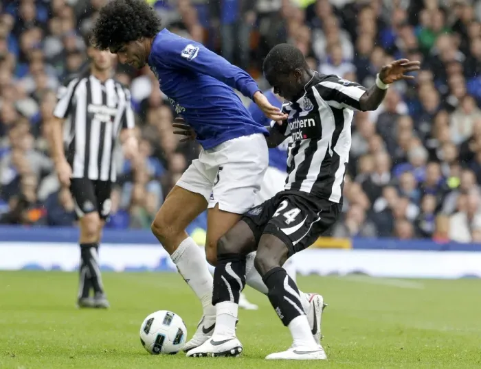 Framed Print : Clash at Goodison Park: Fellaini vs. Tiote - Premier League Battle between Everton and Newcastle United (18 September 2010) Framed Print : Clash at Goodison Park: Fellaini vs. Tiote - Premier League Battle between Everton and Newcastle United (18 September 2010)