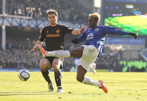 Clash at Goodison Park: Ivanovic vs. Saha - FA Cup Fourth Round Battle between Everton and Chelsea (29 January 2011)