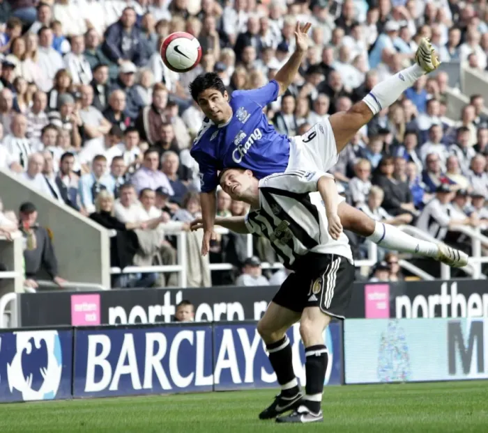 Framed Print : Clash of Midfield Titans: Arteta vs. Milner - Everton vs. Newcastle United, Barclays Premiership, St. James Park (2006)