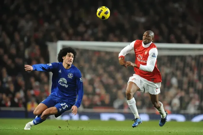 Framed Print : Clash of the Titans: Diaby vs. Fellaini - Arsenal vs. Everton Midfield Battle (01 February 2011, Emirates Stadium) Framed Print : Clash of the Titans: Diaby vs. Fellaini - Arsenal vs. Everton Midfield Battle (01 February 2011, Emirates Stadium)