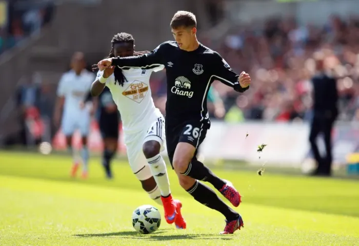 Framed Print : Clash of Titans: Emnes vs Stones at Liberty Stadium - Swansea City vs Everton Framed Print : Clash of Titans: Emnes vs Stones at Liberty Stadium - Swansea City vs Everton