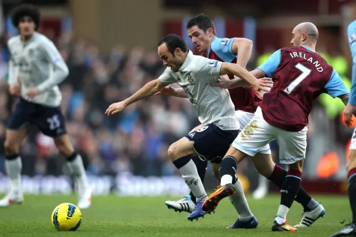 Framed Print : Clash at Villa Park: Landon Donovan Fights for Possession against Ciaran Clark and Stephen Ireland Framed Print : Clash at Villa Park: Landon Donovan Fights for Possession against Ciaran Clark and Stephen Ireland