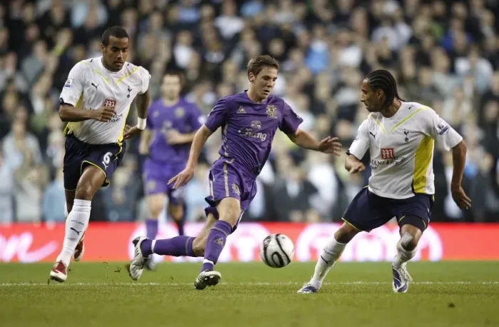 Framed Print : Clash at White Hart Lane: Gosling vs Assou-Ekotto - Everton's Carling Cup Battle Framed Print : Clash at White Hart Lane: Gosling vs Assou-Ekotto - Everton's Carling Cup Battle