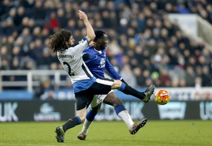 Framed Print : Coloccini vs. Lukaku: Intense Rivalry in Newcastle United vs. Everton Premier League Clash Framed Print : Coloccini vs. Lukaku: Intense Rivalry in Newcastle United vs. Everton Premier League Clash