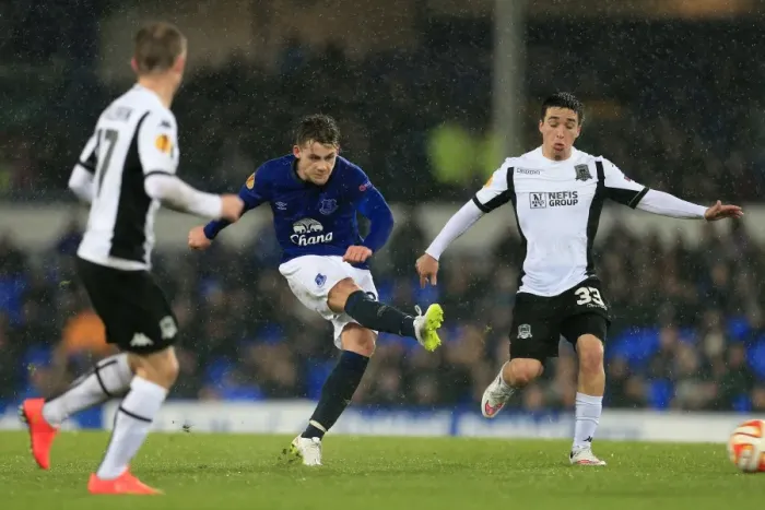 Framed Print : Conor McAleny's Determined Strike: Everton vs FK Krasnodar in UEFA Europa League Action at Goodison Park Framed Print : Conor McAleny's Determined Strike: Everton vs FK Krasnodar in UEFA Europa League Action at Goodison Park