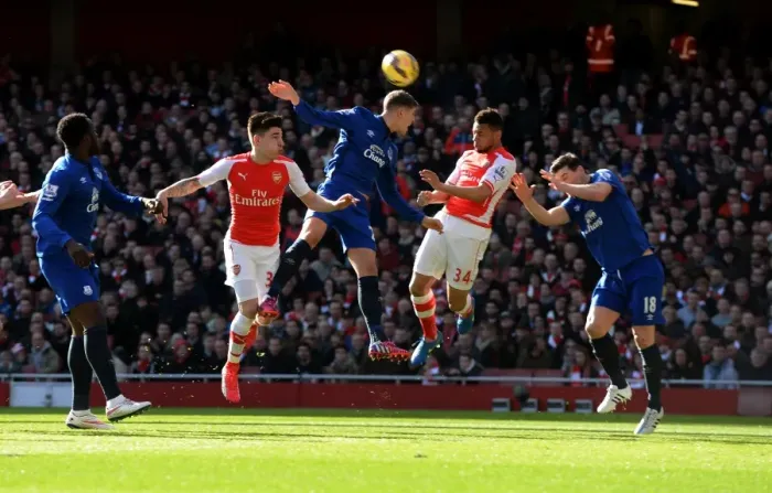 Framed Print : Coquelin vs. Stones: Heading Battle at the Emirates - Arsenal vs. Everton Premier League Clash Framed Print : Coquelin vs. Stones: Heading Battle at the Emirates - Arsenal vs. Everton Premier League Clash