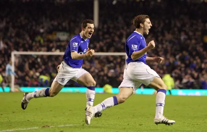 Framed Print : Dan Gosling Scores the Historic First Goal Against Liverpool in FA Cup Fourth Round Replay at Goodison Park (2009) Framed Print : Dan Gosling Scores the Historic First Goal Against Liverpool in FA Cup Fourth Round Replay at Goodison Park (2009)