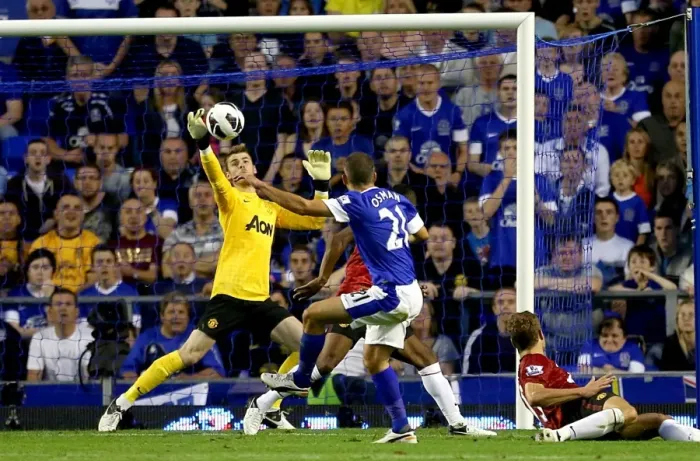 Framed Print : David De Gea's Spectacular Save: Everton 0-1 Manchester United (2012) Framed Print : David De Gea's Spectacular Save: Everton 0-1 Manchester United (2012)