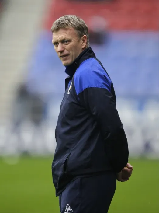 Framed Print : David Moyes on the Brink: Everton Manager's Determined Pre-Match Focus vs. Wigan Athletic (February 2012)