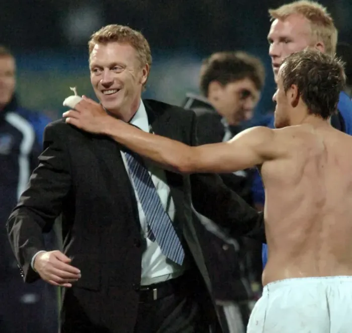 Framed Print : David Moyes and Everton Celebrate UEFA Cup Victory Over Metalist Kharkiv Framed Print : David Moyes and Everton Celebrate UEFA Cup Victory Over Metalist Kharkiv