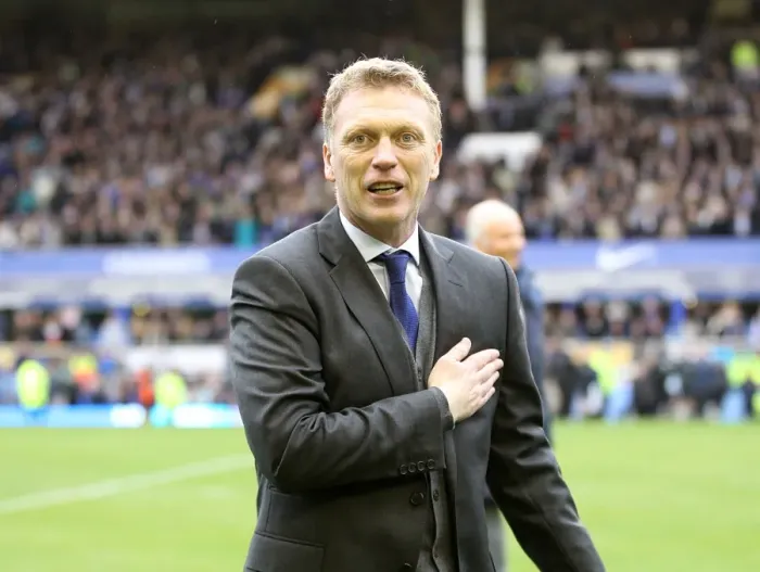 Framed Print : David Moyes and Everton Fans Celebrate Victory over West Ham United (12-05-2013)