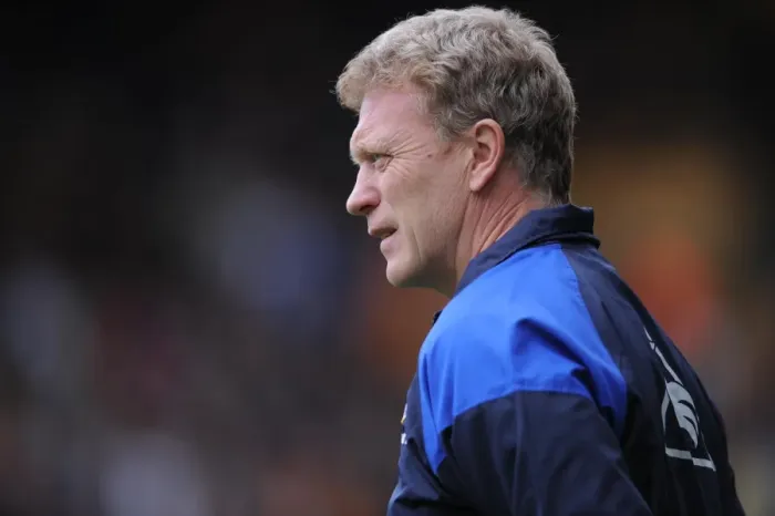 Framed Print : David Moyes Watches Everton vs. Wolverhampton Wanderers Showdown (06 May 2012)
