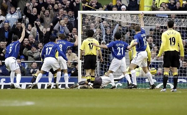 David Weir scores the first goal for Everton Mandatory Credit