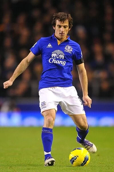 Decisive Moment: Leighton Baines in Action against Stoke City, Everton Premier League (December 2011)