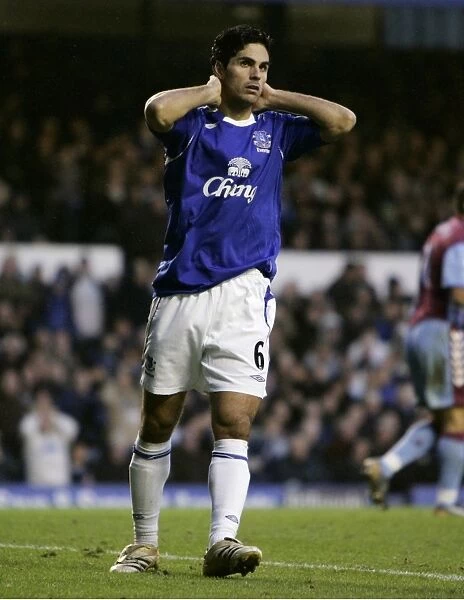 A Dejected Mikel Arteta: Everton's Disappointment at Goodison Park Against Aston Villa, FA Barclays Premiership, 11 / 11 / 06