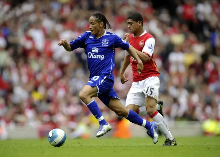 Framed Print : Denilson vs. Pienaar: Intense Rivalry in the Arsenal vs. Everton Premier League Clash at Emirates Stadium (April 5, 2008) Framed Print : Denilson vs. Pienaar: Intense Rivalry in the Arsenal vs. Everton Premier League Clash at Emirates Stadium (April 5, 2008)