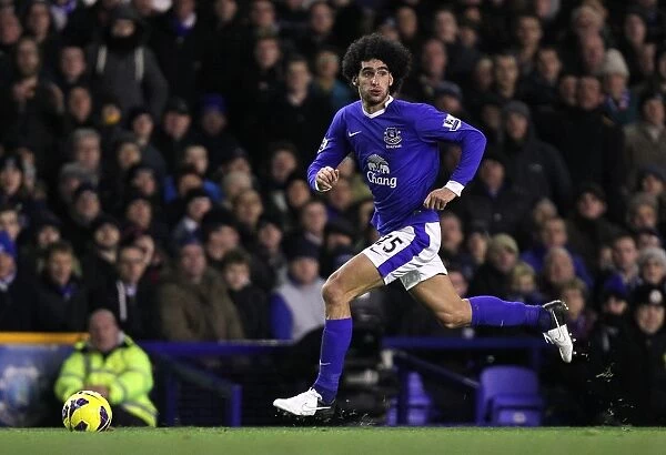 Determined Marouane Fellaini: Everton's Unyielding Performance Against Arsenal in the 1-1 Barclays Premier League Stalemate at Goodison Park (November 28, 2012)