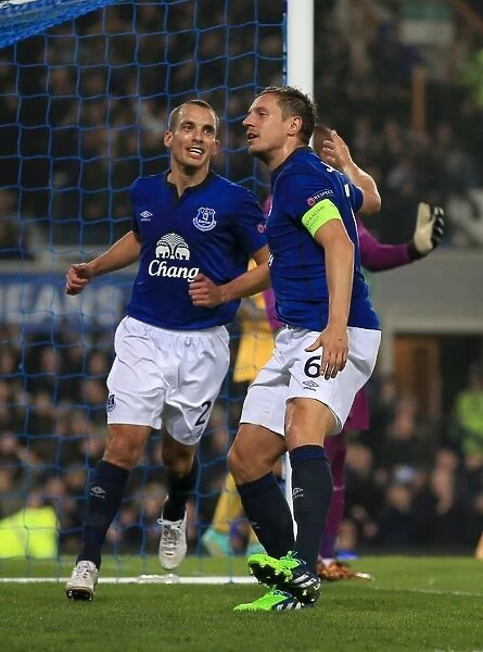 Double the Joy: Jagielka and Osman's Europa League Goal Celebration for Everton