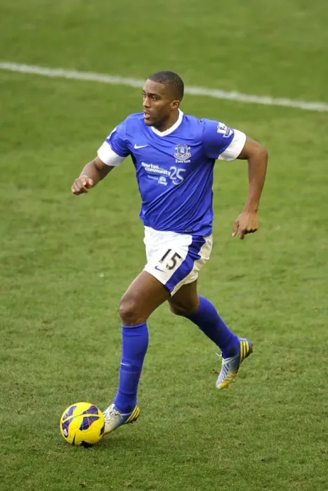 Framed Print : Dramatic Distin: Everton vs. Aston Villa's 3-3 Thriller at Goodison Park (Barclays Premier League, February 2, 2013)