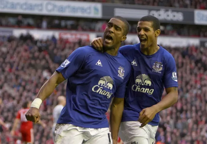 Framed Print : Dramatic Equalizer: Distin and Beckford Strike Back for Everton at Anfield (January 16, 2011) Framed Print : Dramatic Equalizer: Distin and Beckford Strike Back for Everton at Anfield (January 16, 2011)