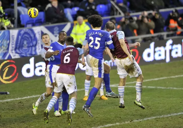 Framed Print : Dramatic Header by Marouane Fellaini: Everton vs. Aston Villa's Thrilling 3-3 Draw (Barclays Premier League, 02-02-2013) Framed Print : Dramatic Header by Marouane Fellaini: Everton vs. Aston Villa's Thrilling 3-3 Draw (Barclays Premier League, 02-02-2013)