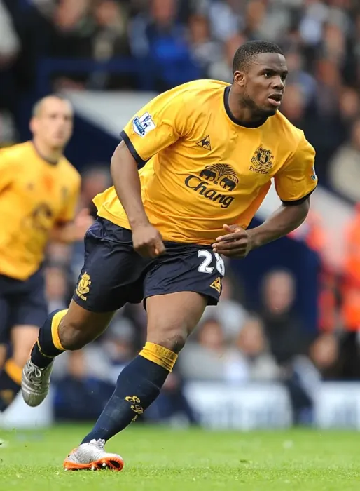 Framed Print : Dramatic Victory: Victor Anichebe Scores the Goal that Secured Everton's Premier League Win at West Bromwich Albion (14 May 2011) Framed Print : Dramatic Victory: Victor Anichebe Scores the Goal that Secured Everton's Premier League Win at West Bromwich Albion (14 May 2011)