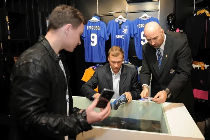 Framed Print : Duncan Ferguson: Meet and Greet at Everton's Premier League XI DVD Signing Session at Liverpool One