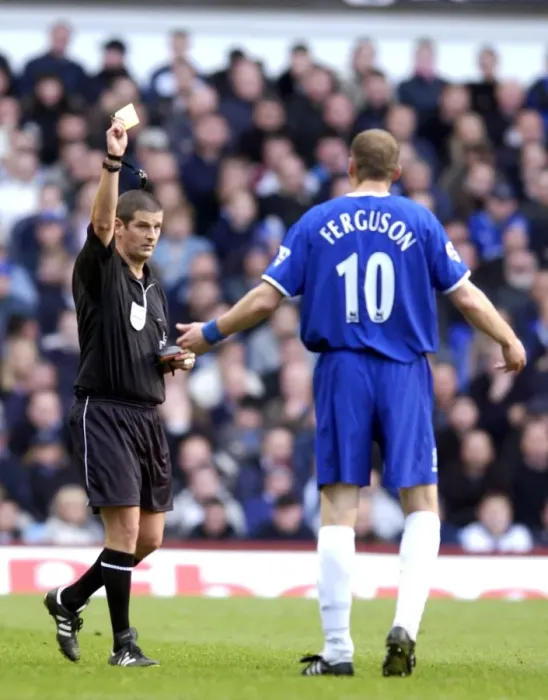 Framed Print : Duncan Ferguson's Red Card: Aston Villa vs. Everton, FA Barclaycard Premiership (2003) Framed Print : Duncan Ferguson's Red Card: Aston Villa vs. Everton, FA Barclaycard Premiership (2003)