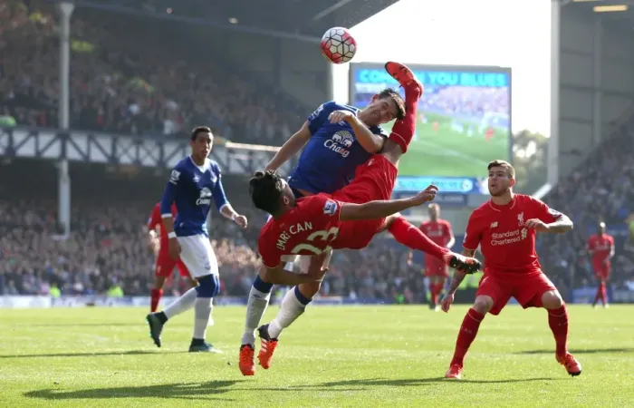 Framed Print : Emre Can vs. Gareth Barry: A Heated Moment in the Everton vs. Liverpool Rivalry Framed Print : Emre Can vs. Gareth Barry: A Heated Moment in the Everton vs. Liverpool Rivalry