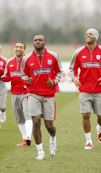 England Training: Darren Bent of Everton in Action at London Colney (March 2009)