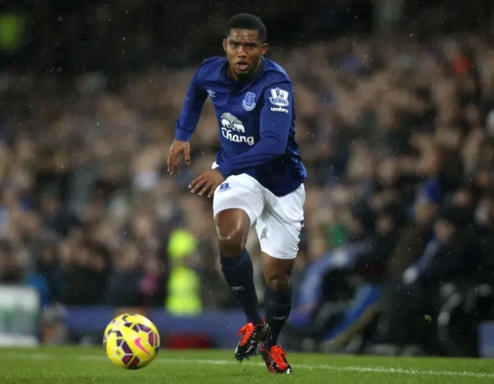 Framed Print : Eto'o's Everton Victory: Everton FC Overpowers Stoke City at Goodison Park, Barclays Premier League Framed Print : Eto'o's Everton Victory: Everton FC Overpowers Stoke City at Goodison Park, Barclays Premier League
