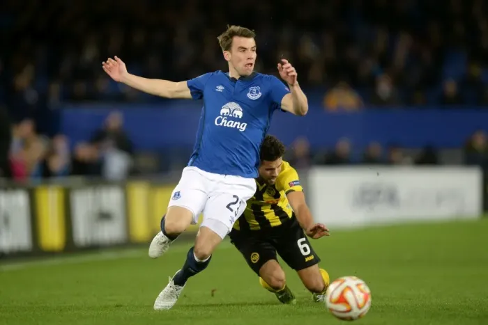 Framed Print : Europa League Showdown: Coleman vs Bertone at Goodison Park Framed Print : Europa League Showdown: Coleman vs Bertone at Goodison Park