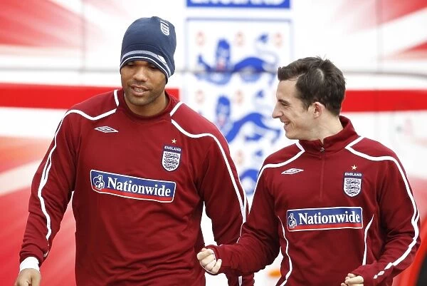 Everton Duo Lescott and Jagielka Train with England Squad at London Colney (March 2009)