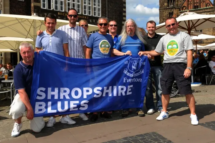 Framed Print : Everton Fans Relaxing Before Werder Bremen Pre-Season Friendly at Weserstadion Framed Print : Everton Fans Relaxing Before Werder Bremen Pre-Season Friendly at Weserstadion