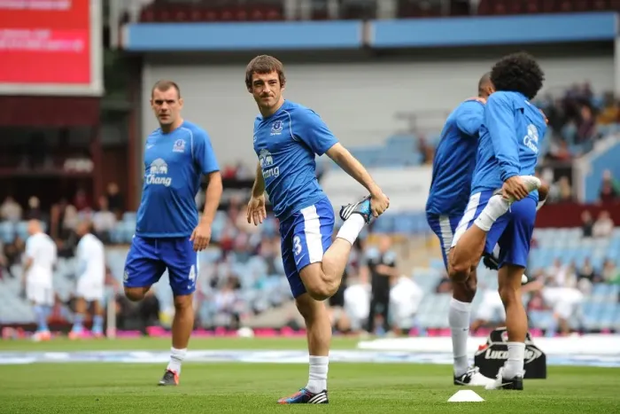 Framed Print : Everton FC: Baines and Gibson Warm Up Ahead of Aston Villa Showdown (BPL 2012) Framed Print : Everton FC: Baines and Gibson Warm Up Ahead of Aston Villa Showdown (BPL 2012)