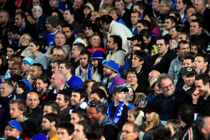 Framed Print : Everton FC Fans Embrace the Electric Atmosphere at ANZ Stadium during Sydney FC Pre-Season Friendly