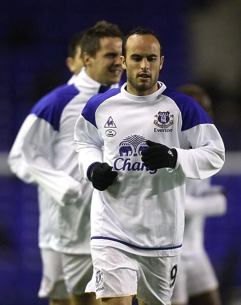 Everton FC: Landon Donovan Joins Team Warm-Up Ahead of Everton vs Bolton Wanderers (04 January 2012, Goodison Park)