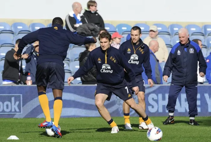 Framed Print : Everton FC: Nikica Jelavic and Team Prepare for Queens Park Rangers Showdown (BPL, 03 March 2012)