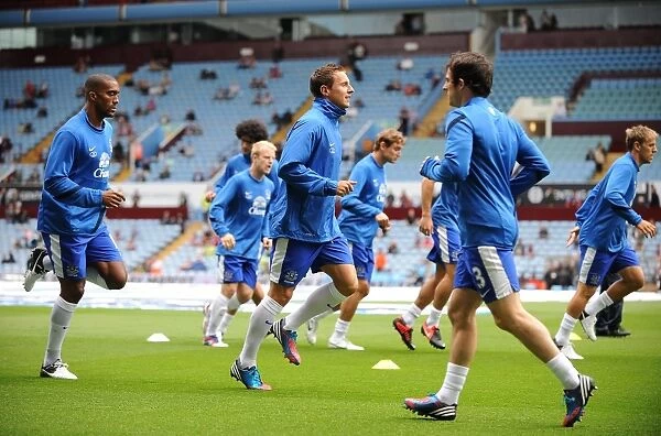 Everton FC: Phil Jagielka and Teammates Prepare for Aston Villa Clash (25-08-2012)