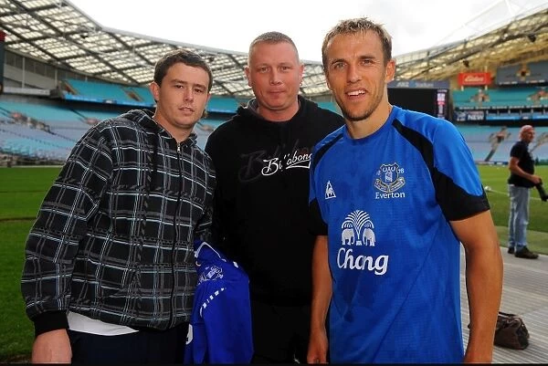 Everton FC: Phil Neville Engages with Excited Fans at ANZ Stadium Pre-Season Training