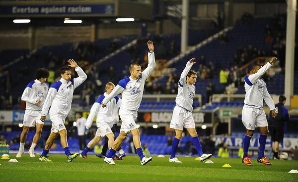 Everton FC: Pre-Match Warm-Up at Goodison Park Before Taking on Arsenal (Barclays Premier League, 21 March 2012)