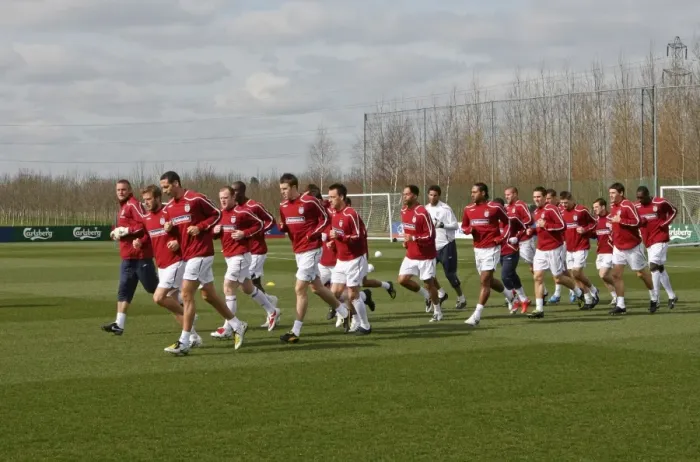 Framed Print : Everton FC Training at England Camp, London Colney (March 2009)