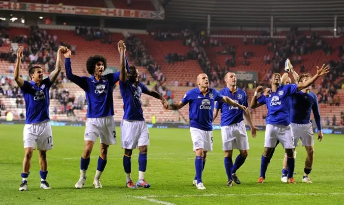 Framed Print : Everton FC: Triumphant Celebration at Stadium of Light after FA Cup Victory over Sunderland (March 2012) Framed Print : Everton FC: Triumphant Celebration at Stadium of Light after FA Cup Victory over Sunderland (March 2012)
